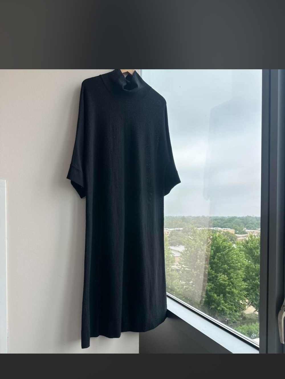 Eileen Fisher Black Midi Turtleneck Dress